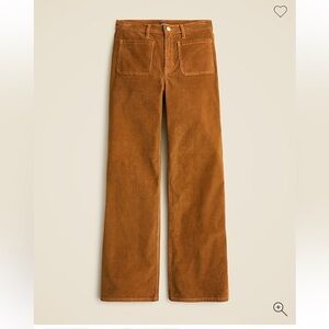 J Crew Tall sailor slim-wide pant in stretch corduroy Rich Coffee NEW 28 Tall